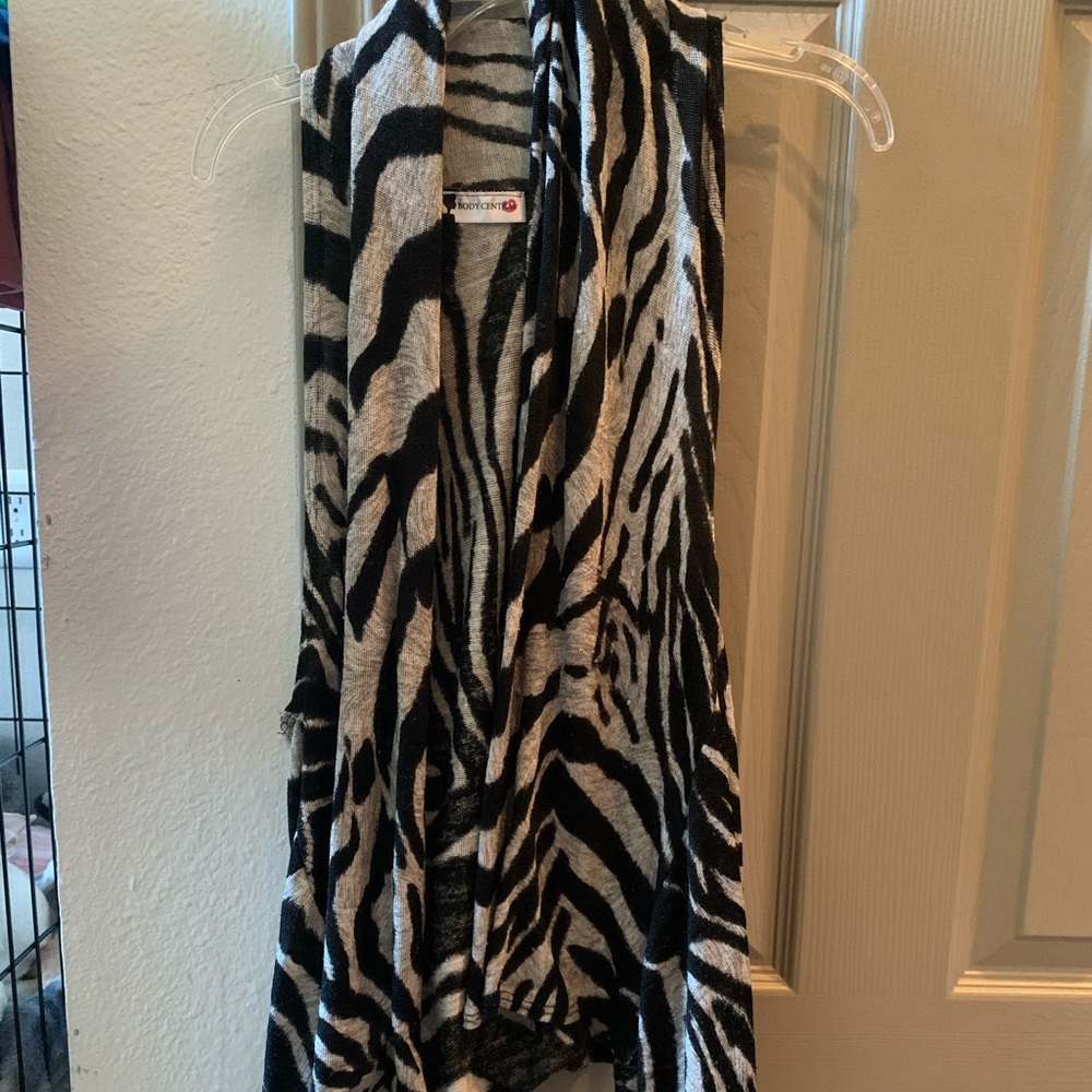 Zebra tank cardigan